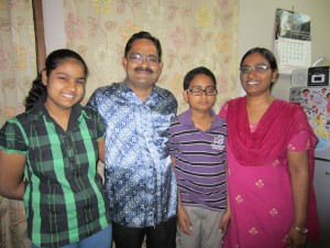 Rev Hiralal and Luxmi Solanki with Abhishek and Avatar at their home in Delhi