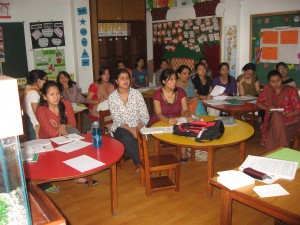LEM Phonics Seminar for the Ullans School in Kathmandu. This is a very progressive school seeking to establish self motivated students rather than textbook driven students. It was very stimulating working with these members of staff.