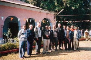 Faculty gathered at morning tea time at the Presbyterian Theological Seminary, Dehra Dun in the year 2006